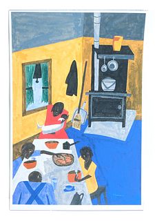 Jacob Lawrence This is a Family Living in Harlem