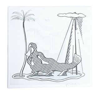 Roy Lichtenstein Mermaid Lithograph, Signed