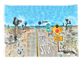 David Hockney Poster Pearblossom Highway, Signed