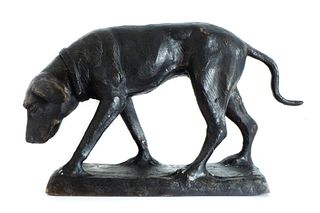 Patinated Bronze Sculpture of a Dog