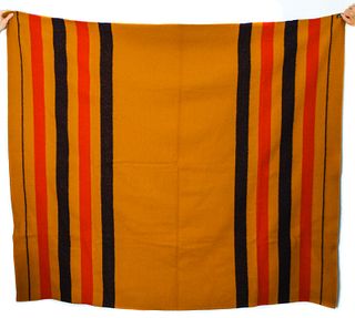 Hermes Rocobar Ocher-Colored Woolen Blanket