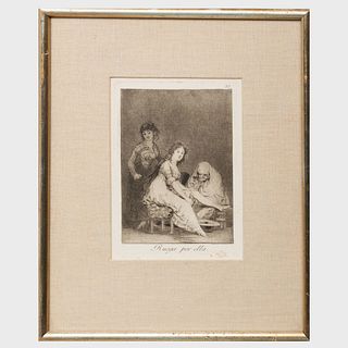 Francisco de Goya (1746-1828): Que Guerrero!; Lluvia de Toros; Lo mismo; and Ruego por ella