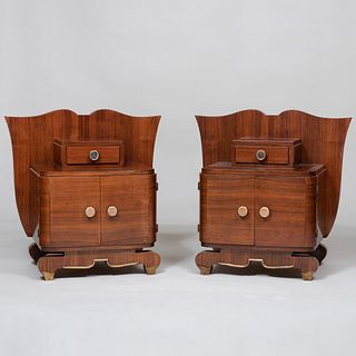 Pair of Art Moderne Small Rosewood Side Cabinets