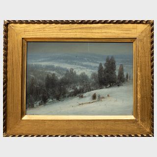 Attributed to George W. King (1836-1922): Snowy Landscape