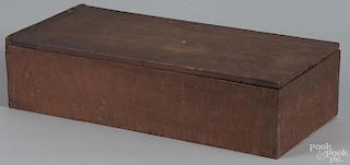 Walnut tabletop box, 19th c., 4 1/4'' h., 16'' w., 7 1/2'' d.