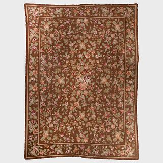 Portuguese Floral Needlepoint Wool Carpet