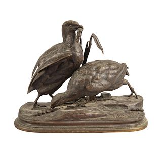 J. Moigniez Bronze Sculpture Birds