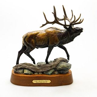 Bronze Wildlife Elk Sculpture, Rocky Mountain Royalty