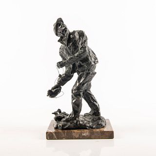 Laurence Isard Bronze Sculpture, Off Guard, Signed