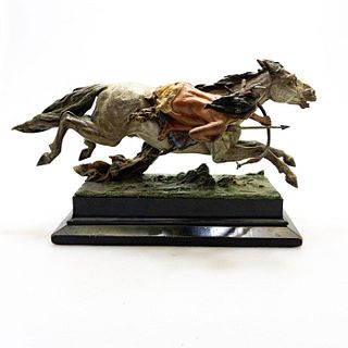 Bronze Art Deco Sculpture, American Indian Horseman