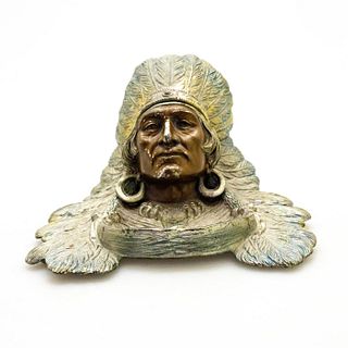 Art Deco Cast Metal I.O.R.M. Indian Head Pipe Holder