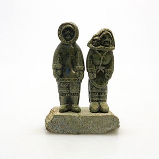 Inuit Tribal Soapstone/Regional Stone Figurine Sculpture Eskimo Family