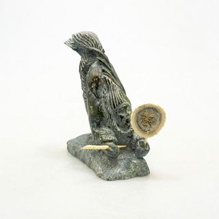 Inuit Tribal Soapstone/Regional Stone Figurine Sculpture, Mermaid
