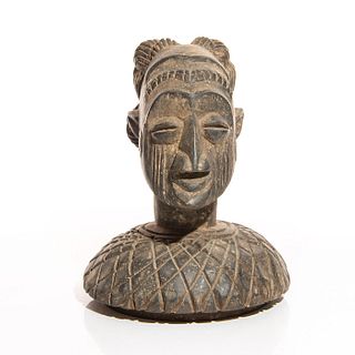 African Tribal Hand Carved Wooden Bust