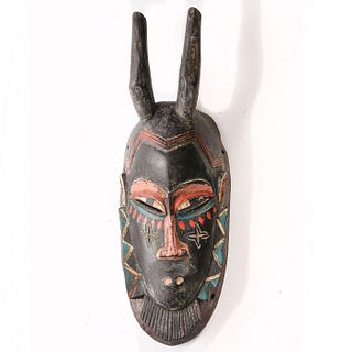 Vintage African Tribal Carved Wooden Wall Mask