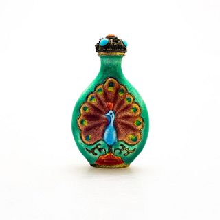 Chinese Vintage Snuff Bottle, Imperial Peacock