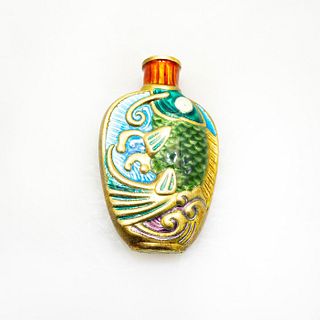 Chinese Vintage Snuff Bottle, Fish Of Abundance