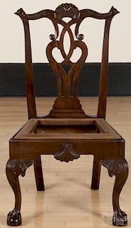 Chippendale carved walnut dining chair, ca. 1770.