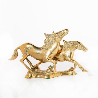 Brass Figure Group Running Horses