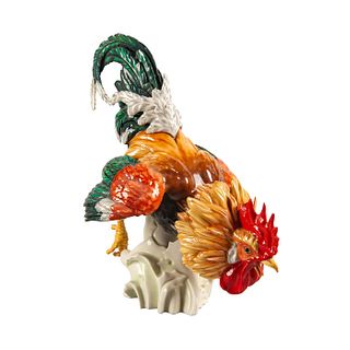 Albora Fighting Cock Rooster Porcelain Figure Study