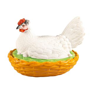 Staffordshire Hen On Basket, Egg Tureen And Cover