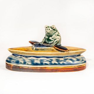 Doulton Lambeth Tinworth Figure, Frog In A Canoe