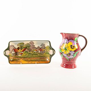 2 Royal Doulton Vase And Small Serving Tray