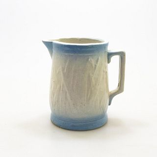 Blue And White Stoneware Cattails Pitcher
