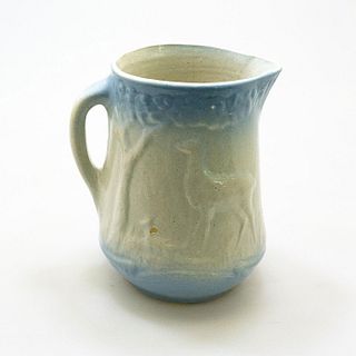 Blue And White Stoneware Doe And Fawn Pitcher