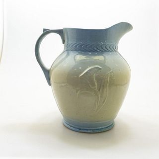 Red Wing Blue And White Stoneware Lily Water Pitcher