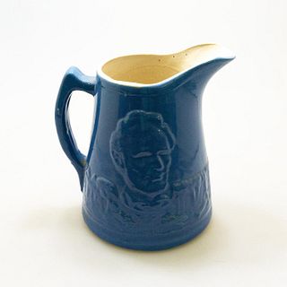 Uhl Pottery Blue Abraham Lincoln Pitcher