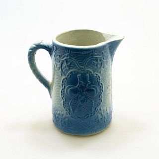 Vintage Blue And White Stoneware Apricot Pitcher