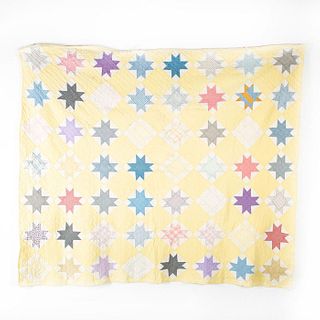 Large Big Star Quilt, Hand Sewn
