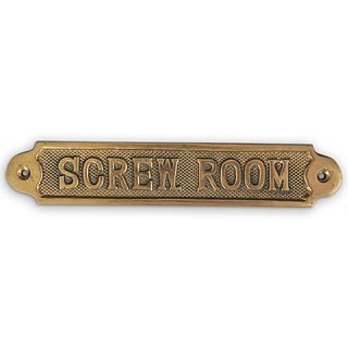Brass "Screw Room" Wall Plaque