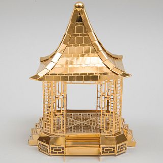 Tiffany & Co. Silver-Gilt Pagoda Form Table Decoration