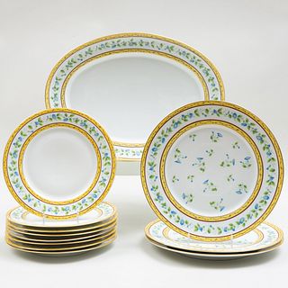 Raynaud Et Cie Limoges Porcelain Part Dinner Service in the 'Morning Glory' Pattern