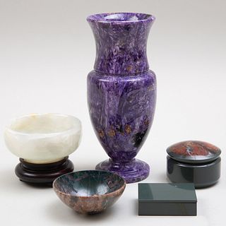 Group of Five Stone Table Articles