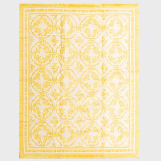 Yellow and Cream 'Versailles' Linen Rug, Stark