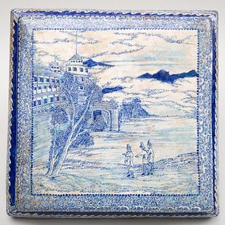 Continental Faience Blue and White Decorated Tile