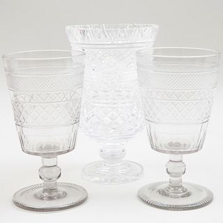 Three English or Irish Glass Vases