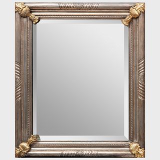 Continental Silvered-Metal and Brass Mirror