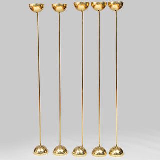 Five Brass Standing Lamps