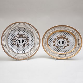 Two Continental Style Porcelain Silhouette Platters