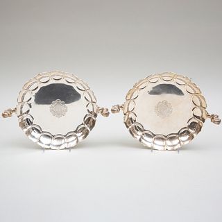 Pair of George V Silver Scalloped Dishes