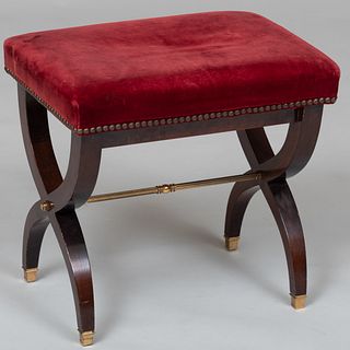 Empire Style Brass-Mounted Mahogany Tabouret