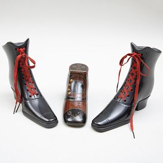 Pair of English Black Coal Ladies' Boots