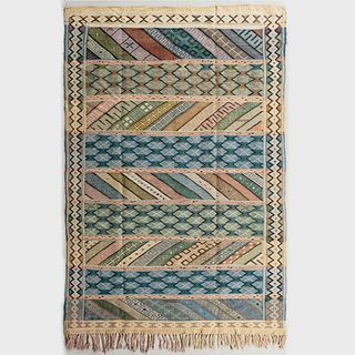 Two Moroccan Handwoven Pastel Geometric Rugs
