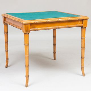 Faux Bamboo and Baise Games Table