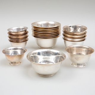 Group of Fourteen Silver Tiffany & Co. Revere Bowls