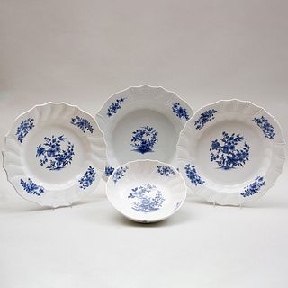 Group of Four French Blue and White Porcelain Serving Pieces